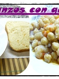 Una foto de Garbanzos con gambas o langostinos