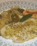 Marrajo con salsa de cebolla