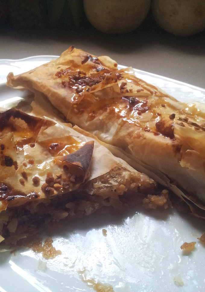 Una foto de Strudel de manzana (con pasta filo)