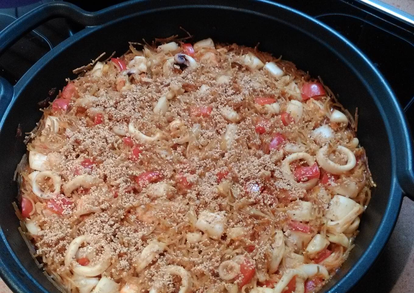 Fideuá con almendras