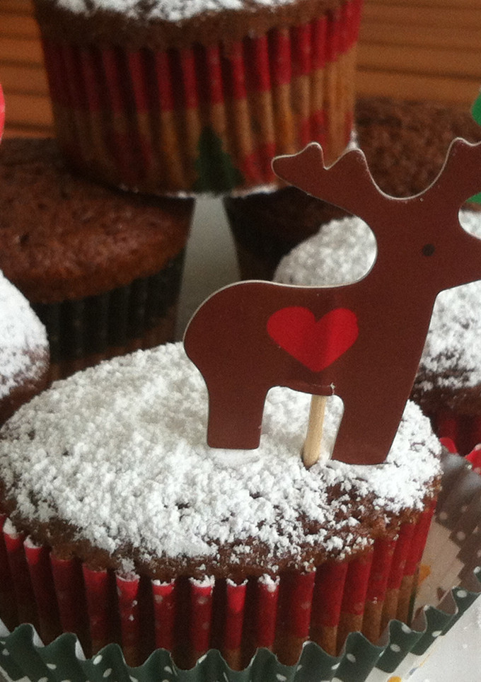 Una foto de Muffins navideños