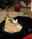 Ensalada navideña de centolla y palmitos