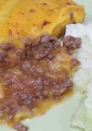 Una foto de Pastel de pastor casero con puré dulce
