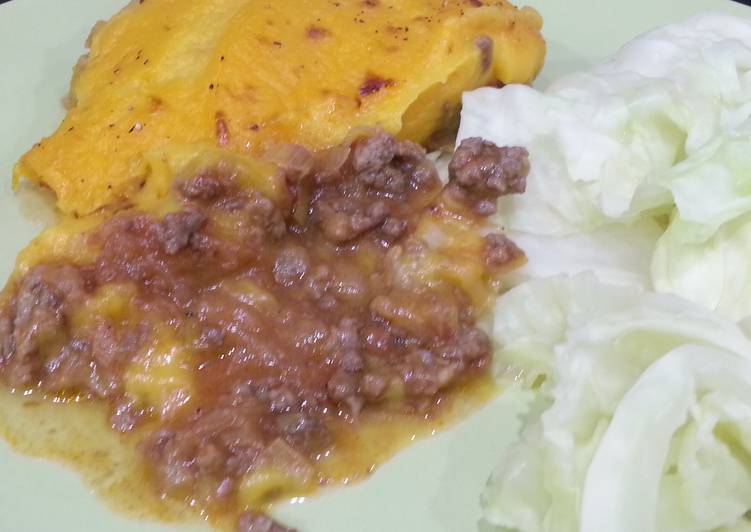 Pastel de pastor casero con puré dulce