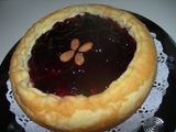 Tarta de queso con mermelada de arandanos en La FC