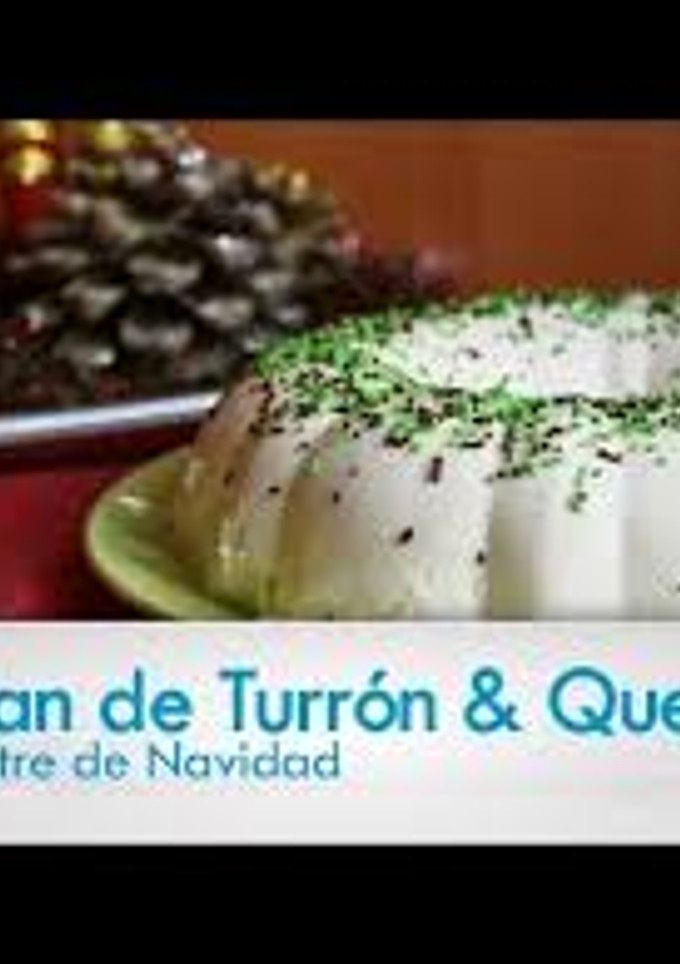 Una foto de Flan de turrón y queso
