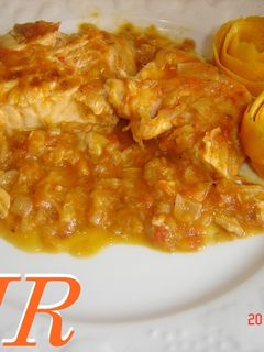 Una foto de Salmón a la naranja