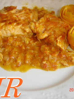 Una foto de Salmón a la naranja