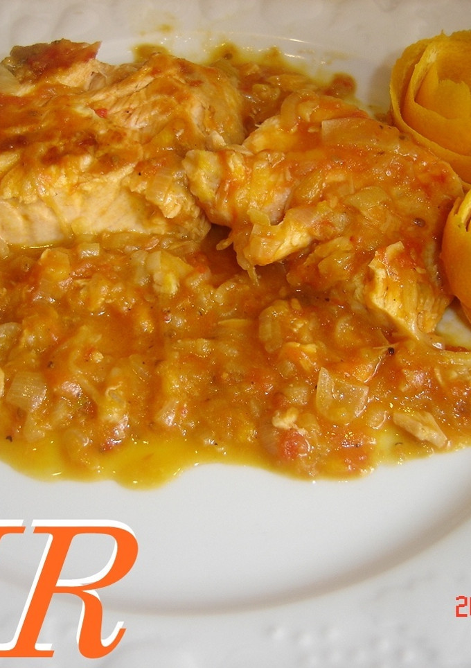 Una foto de Salmón a la naranja