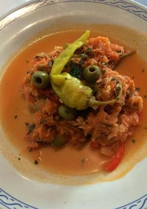 Una foto de Bacalao a la mexicana