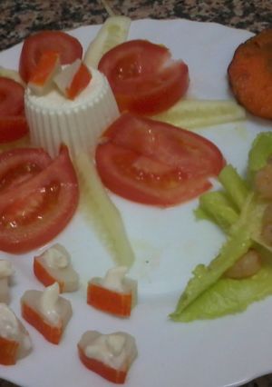 Una foto de Cena con queso fresco