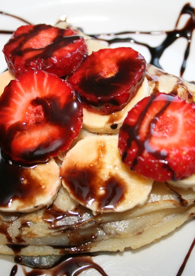 Una foto de Creps rellenos de fresas