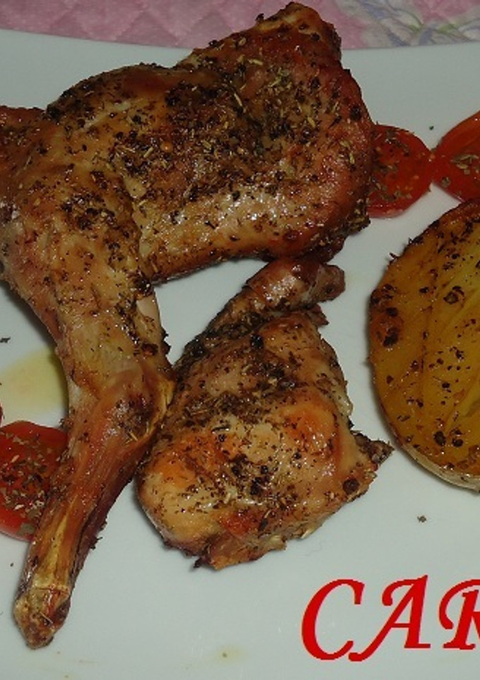 Una foto de Conejo y patatas al horno (dieta)