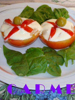 Foto principal de Tomates rellenos de gambas al ajillo