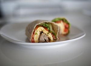 Una foto de Wrap con sobras de pavo