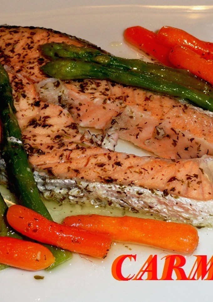 Una foto de Salmón a la papillote