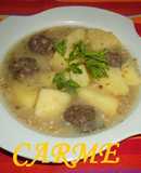 Patatas cocidas con botifarra negra
