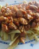 Ragout de pavo al ajillo con verduras
