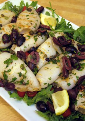 Una foto de Calamares Grillados