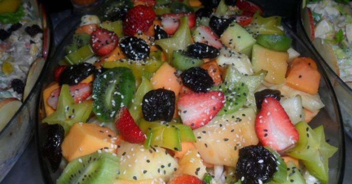 Domar sentido manguera Ensalada de frutas tropicales con crema y sésamo Receta de  ChefRodolfoBracali- Cookpad