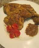 Pollo o picantones con salsa de mostaza