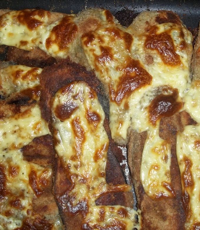 Una foto de Milanesas de berenjenas al horno