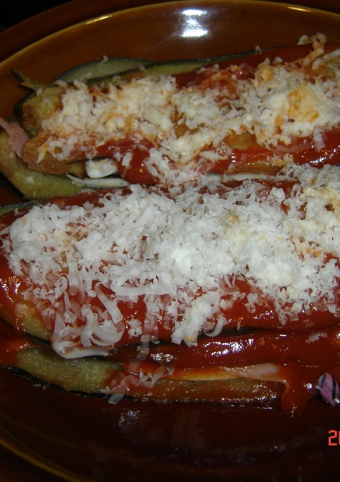 Una foto de Milhojas de berenjena y jamón
