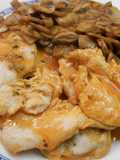 Filetes de pavo con champiñones