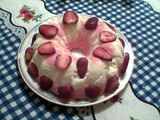 Bavarois de dos leches con frambuesas