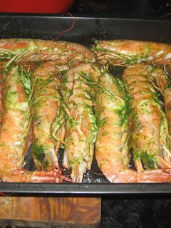 Una foto de Gambas al horno con Ajilimoji