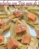 Alcachofas con foie gras de pato