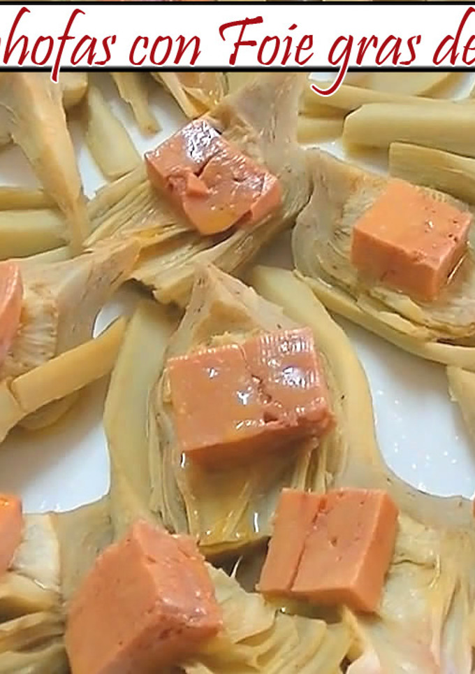 Una foto de Alcachofas con foie gras de pato