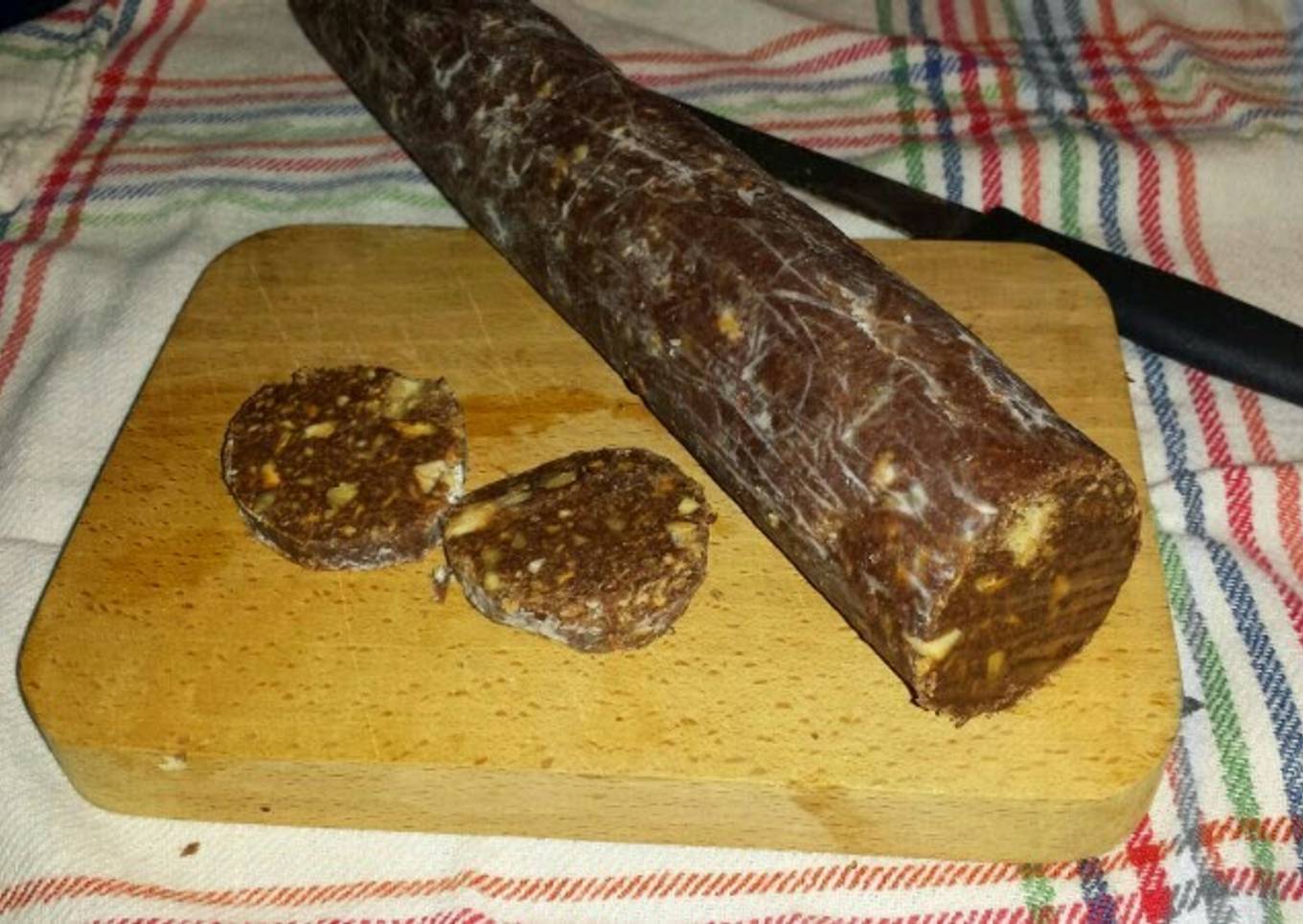 Fuet de chocolate o salchichón de chocolate