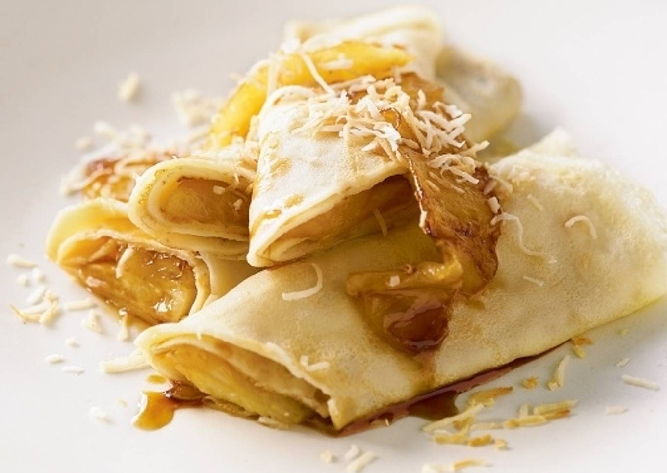 Crepes de piña y coco