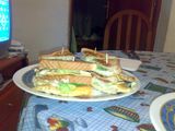Sándwich de pollo con tortilla francesa