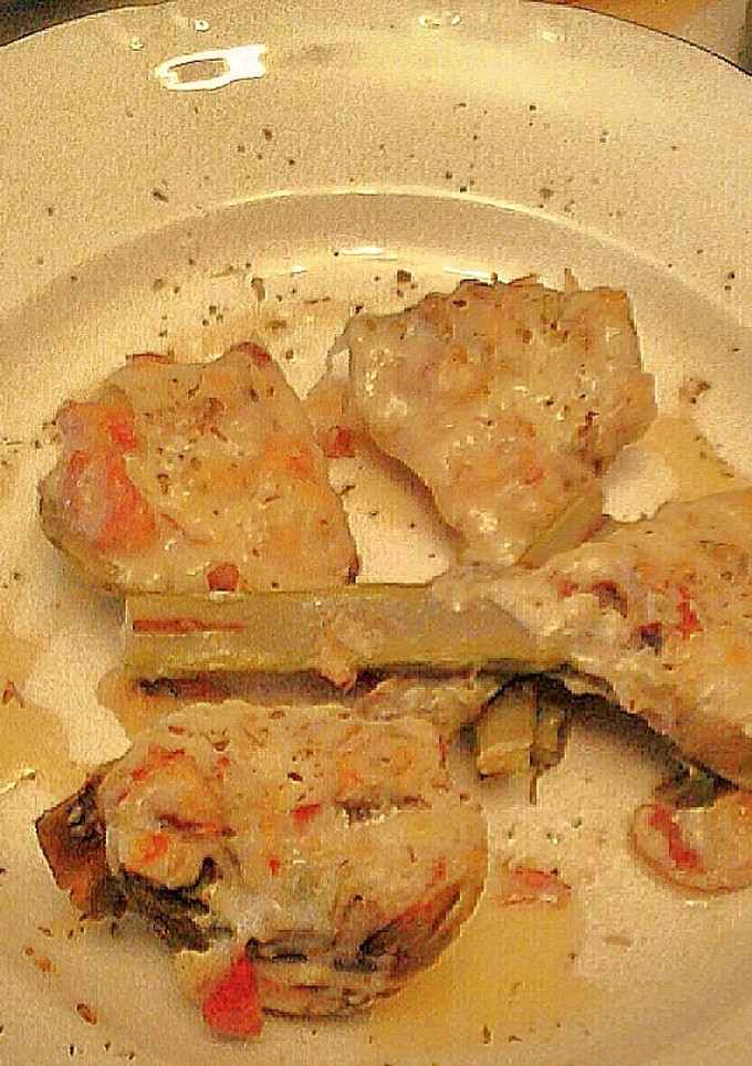 Una foto de Alcachofas cocidas con jamón y bechamel