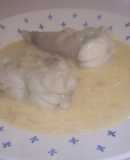 Rape con caldo de pescado y leche