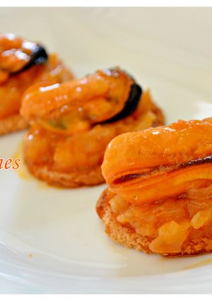 Una foto de Mejillones en salsa de vieira