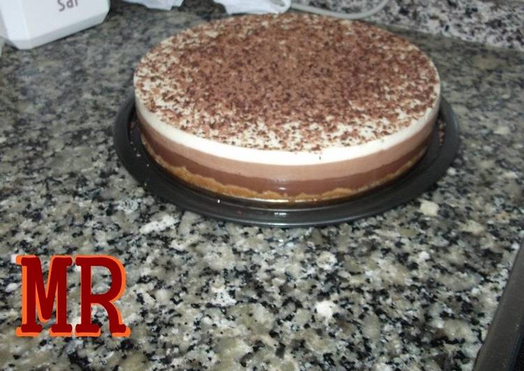 Tarta  flan de tres chocolates