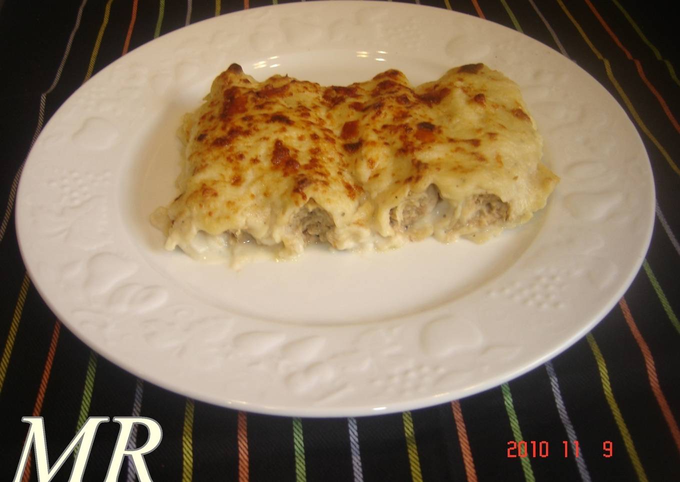 Canelones trufados a la catalana con manzana <br />