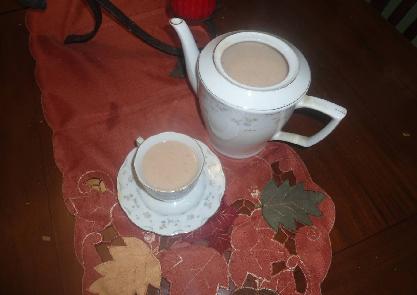 Atole de guayaba para acompañar tamales de dulce<br />