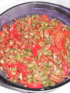 Una foto de Ensalada de ejotes y pimiento rojo