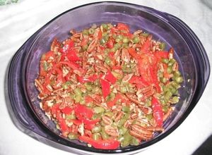 Una foto de Ensalada de ejotes y pimiento rojo