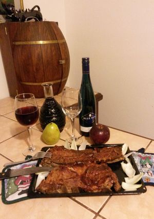 Una foto de Costilla de cerdo en bbq al horno