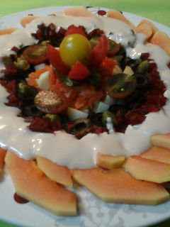 Una foto de Ensalada de papaya 