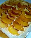 Tarta flan de melocotón
