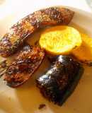 Asado a la parrilla de :Embutidos con papas españolas