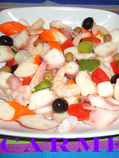 Una foto de Delicias de marisco y salpicón