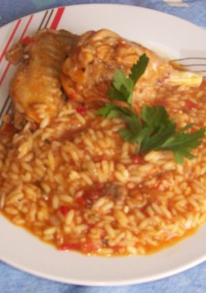 Una foto de Cazuela de pollo con arroz