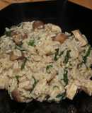 Risotto de champiñones y espinacas